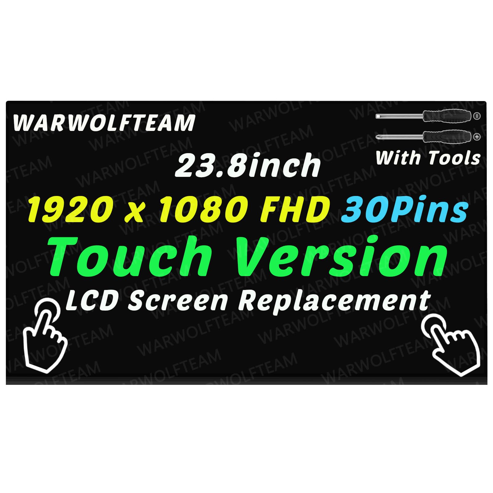 WARWOLFTEAM Screen Replacement for Lenovo ideacentre 520-24ICB All in One Type F0DJ F0DJ006WUS 01AG978 23.8inch FHD 60Hz 30Pins LCD LED Touch Screen Display Panel(in-Cell Touch)