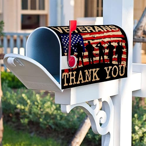 Miniatura 5 de Texupday Cubierta patriótica para buzón del Día de la Independencia de los Veteranos con tira magnética para el Día de los Caídos, tamaño estándar,
