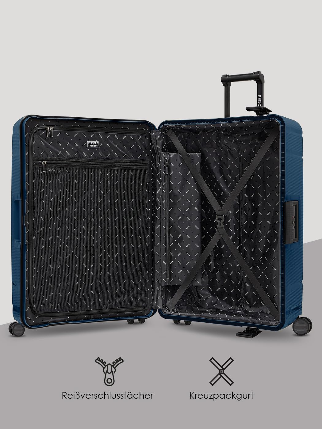 REDOLZ Essentials 15 prodotti di base, Blu marino, Koffer L (75 cm)
