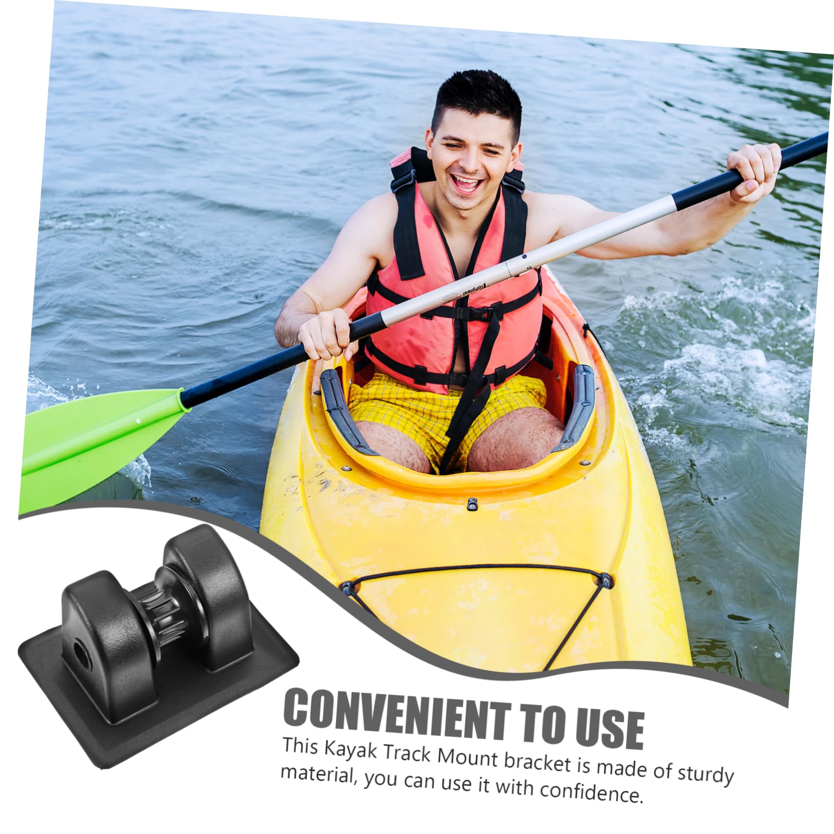 ifundom Supporto per Fissaggio Kayak Kayaks Presa per Ancoraggio Kayak Montare Fibbia rotorbitale Clip di Ancoraggio Supporto per l'ancora della Barca PVC Black