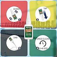 Vista 5 de Pegamento de plástico, 1.06 oz (30 g), pegamento de plástico a plástico para pegar plástico y otros materiales, pegamento súper instantáneo