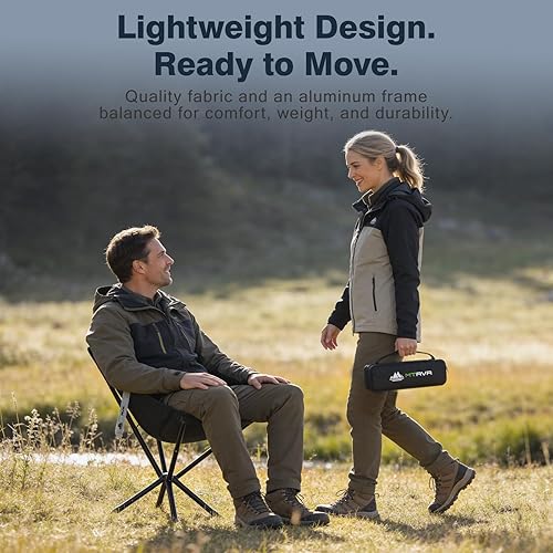 Miniatura 9 de Silla de camping plegable y ligera: diseño compacto de una pieza, configuración rápida, marco de aluminio estable, silla portátil para viajes,