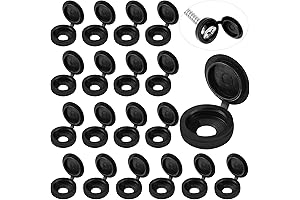 100 Pack Plastic Hinged Screw Caps with Screw Cover Small Size in Black