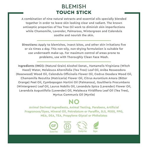 Miniatura 2 de Desert Essence Herbal Blemish Touch Stick con extractos naturales y aceites esenciales, 0.31 onzas líquidas, paquete de 6, aceite antiséptico de