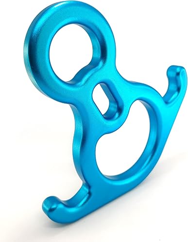 Miniatura 3 de 50KN Rescue Figure 8 Descender - Dispositivo de sujeción de oreja doblada grande de aleación de aluminio