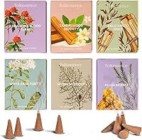 Vista 19 de Folkulture Conos de incienso (120 conos) Juego de 6 conos de insencia de primera calidad para sueño profundo, relajación, aromaterapia, regalos