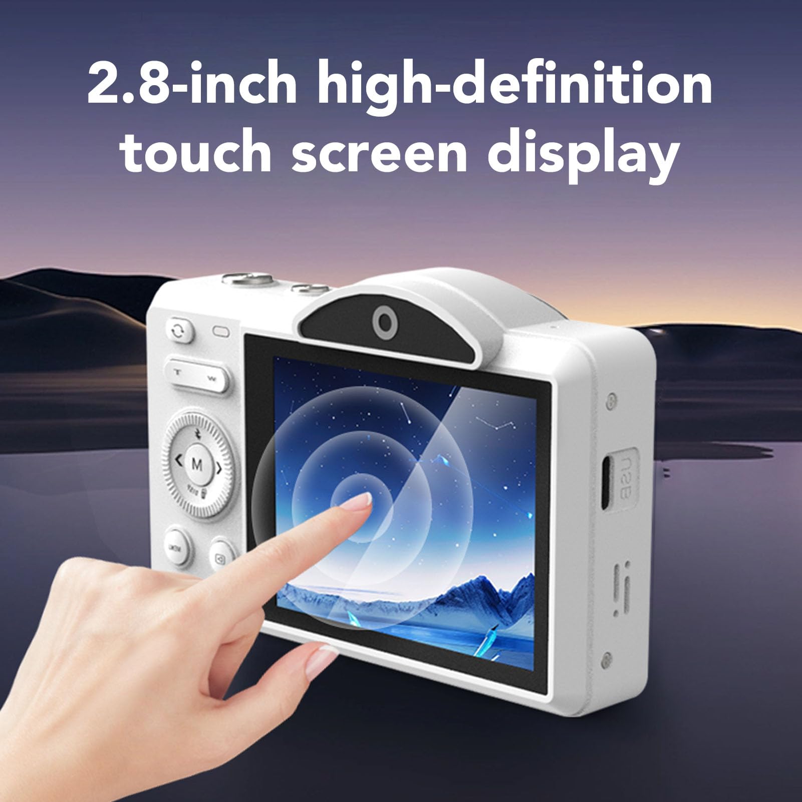 Bewinner Camera Digitale 4K per Fotografia, Fotocamera Vlog WiFi 75MP con Touchscreen da 2,8 ", 16x Zoom Digitale, Videocamere AutoFocus per Principianti (32GB)