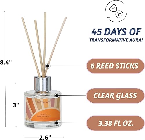 Miniatura 7 de Folkulture Difusores de varillas para el hogar, difusor de aroma para el hogar, juego de 3 con varillas difusoras de junco, 5.1 onzas líquidas,