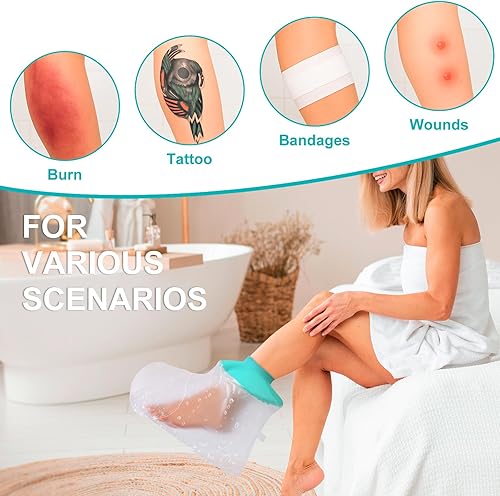 Miniatura 5 de Funda impermeable para yeso de pierna para ducharse, manga de ducha reutilizable para pie después de cirugía, bolsa protectora de fracturas para