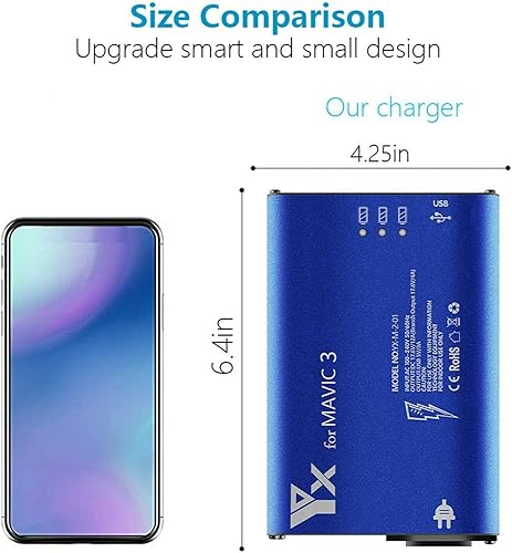 Miniatura 5 de Cargador de batería rápido para drones con accesorios de interruptor para DJI Mavic 3 pieza de accesorios