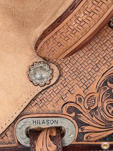 Vista 8 de HILASON Flex Tree Western Horse Saddle in American Leather Barrel Trail for Horses