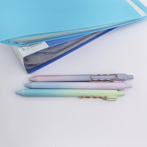 Miniatura 6 de Fengtaiyuan LanLvZi05P12, Bolígrafos de tinta de gel retráctiles, tinta negra, 0.5mm extra fina, 12 unidades, escritura suave, goma de borrar