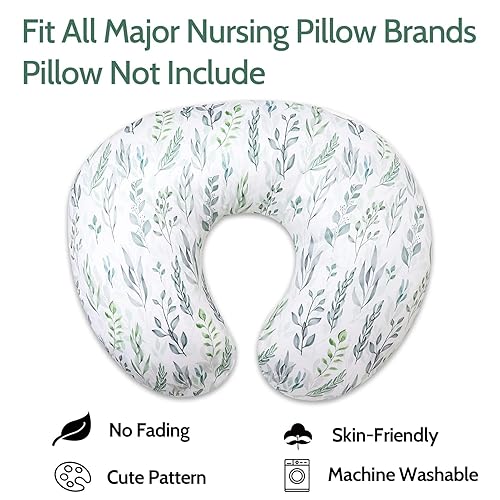 Miniatura 5 de Transforma la almohada para tumbona y lactancia de tu bebé con nuestras elegantes fundas de hojas verdes, suaves, duraderas y fáciles de limpiar