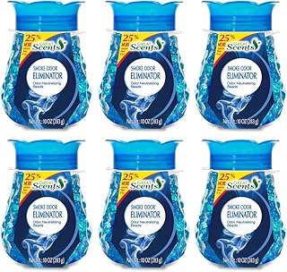 Home Select Pearl Beads Air Freshener Gel, Anti-Tobacco - Eliminates Odors - Made with Natural Essential Oils - 10 Oz. Each (Pack of 6)