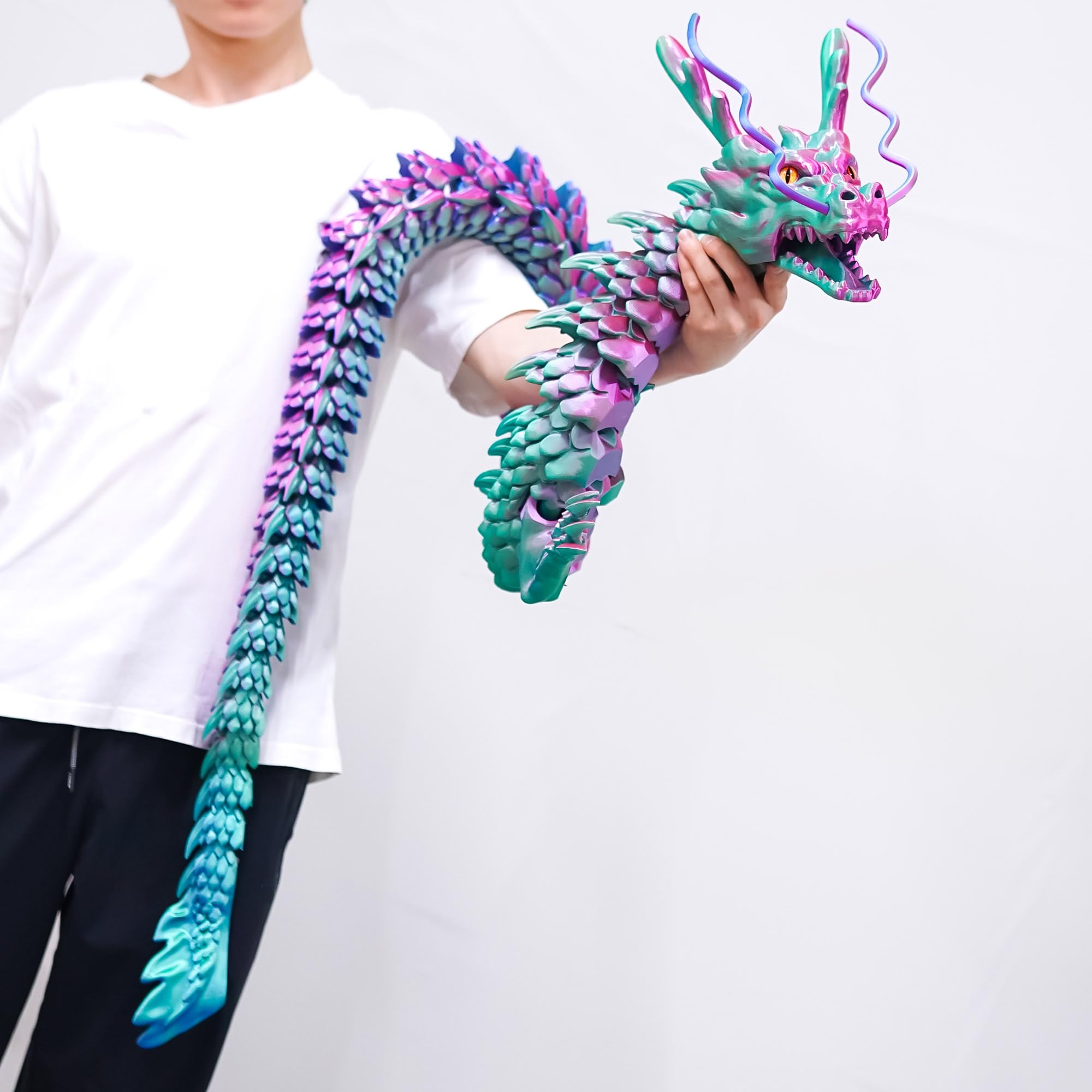 Großes 3D-gedrucktes Drachenspielzeug, XXL-Tiere, 200,7 cm, super lange und große Lacertid-Figuren, riesiges 3D-Druck-Zeug, Dracheneier, riesige Fidget-Actionfiguren, coole 3D-Druck-Geschenke (200,7