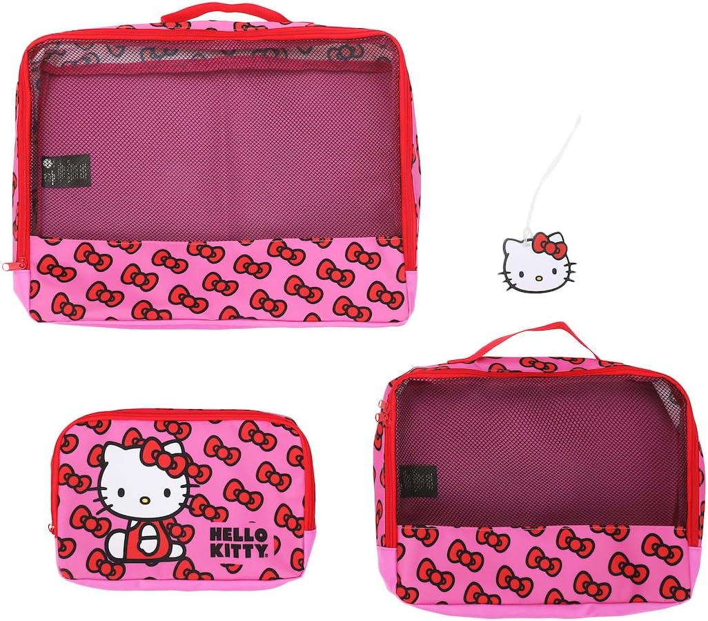 Amazon.com: Hello Kitty Packing Cube & Hang Tag Set - Cute and Organized Travel! Multicolored ...