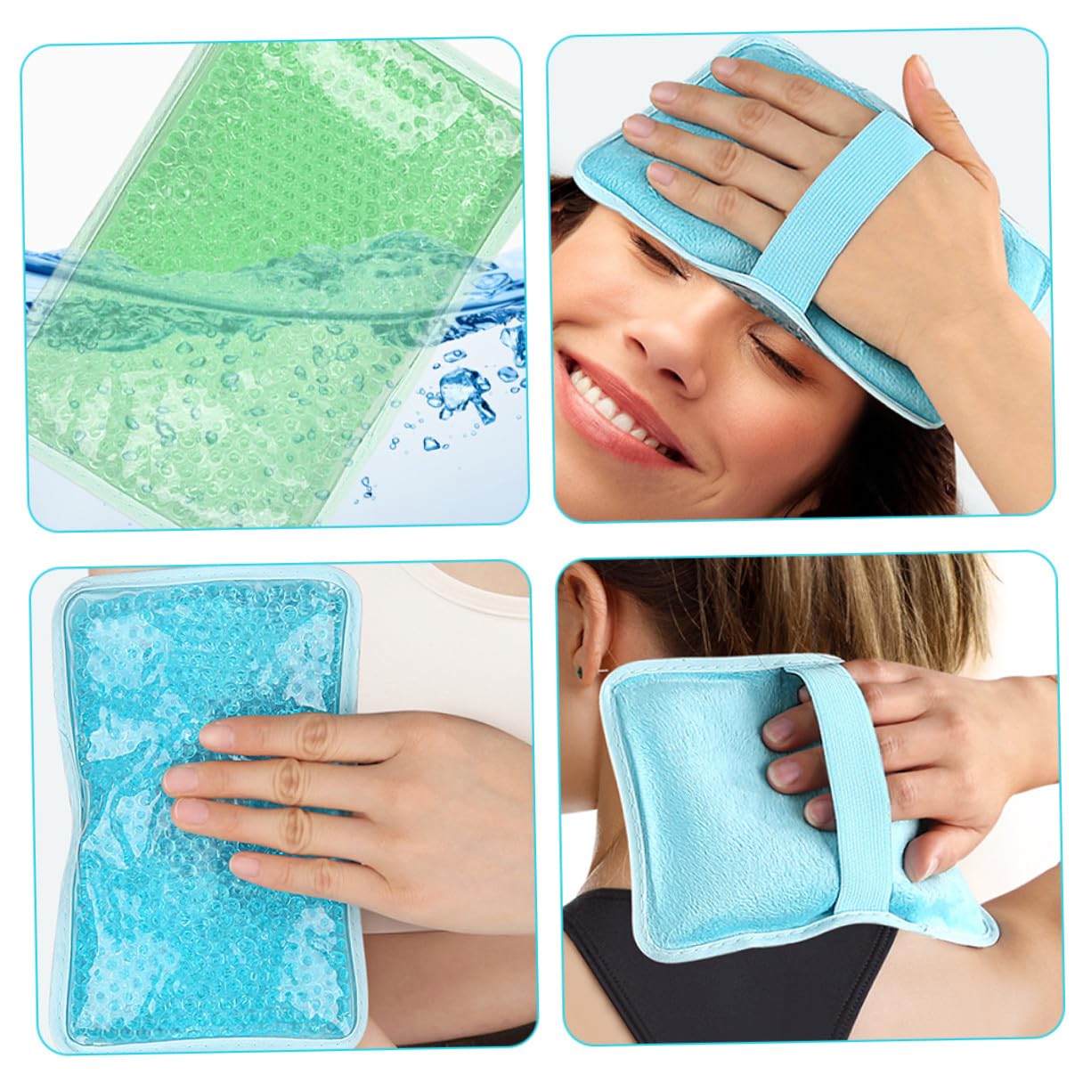 3 Stück Kältekompresse Gelkissen für Nacken und Rücken mit Weichem Pvc Material Wiederverwendbare Kältetherapiepackung für Heiße und Kalte Anwendungen