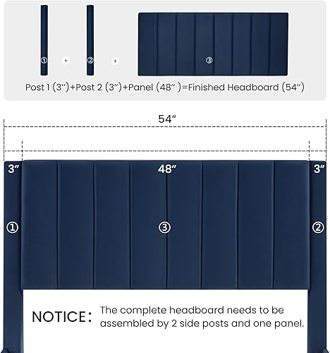 Miniatura 8 de SHA CERLIN Marco de cama matrimonialplataforma tapizada de terciopelo con cabecero, soporte de listones de madera resistente, base de colchón, no