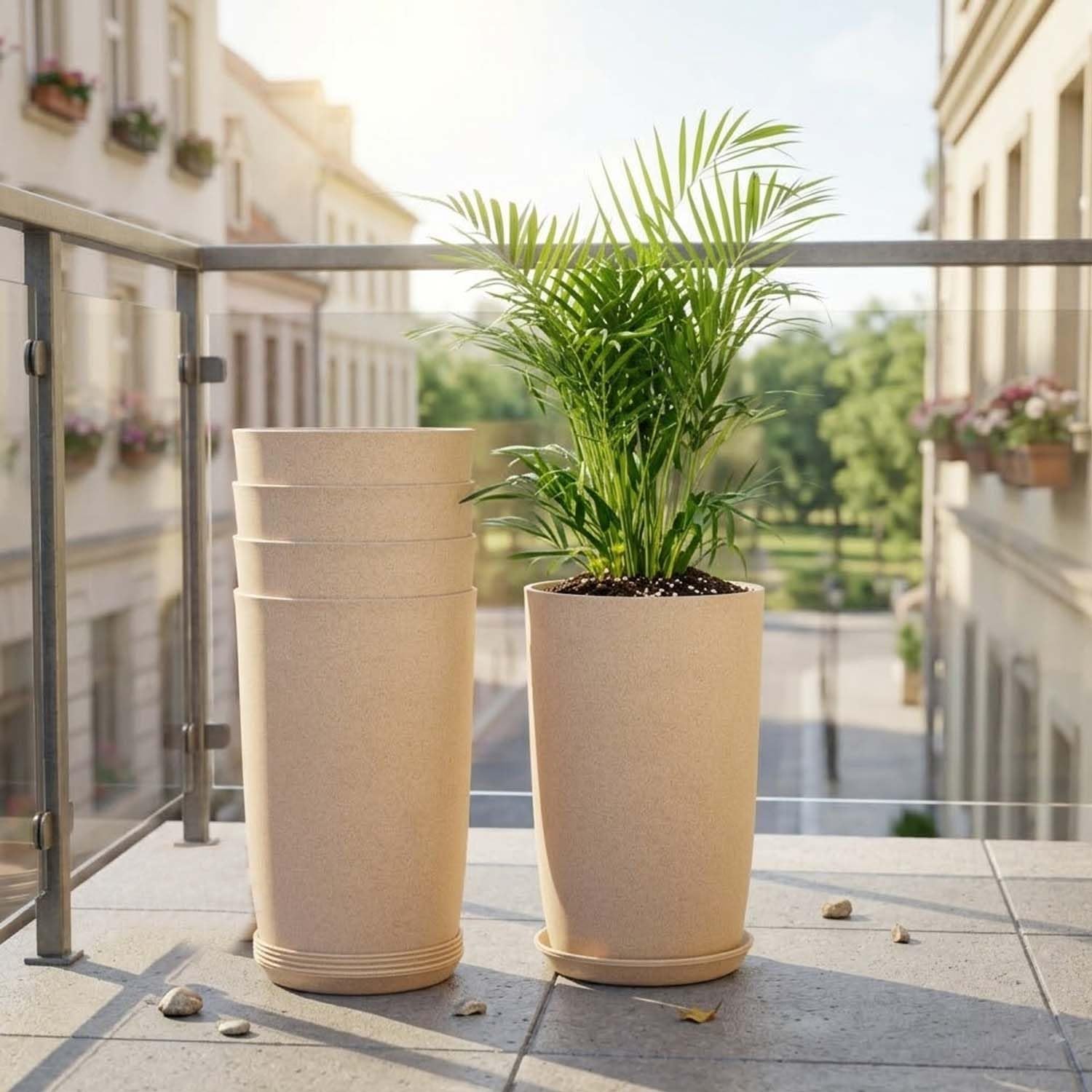 Go Hooked Tower Pots - 4 Pack, Indoor Outdoor Planters -14 Go Hooked Tower Pots - 4 Pack, Indoor Outdoor Planters -14