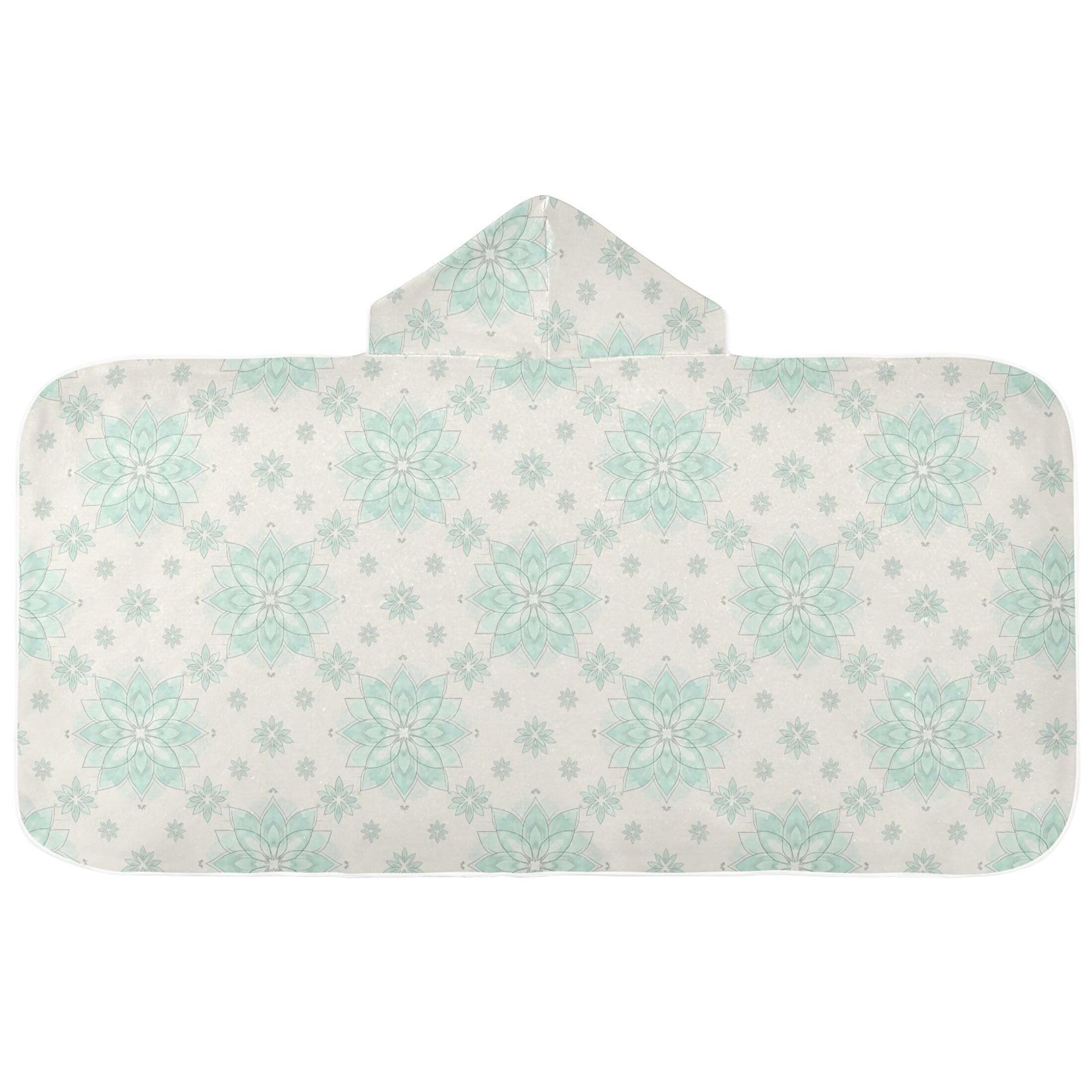 Fuauuyl Watercolor Mandala Floral Hooded Baby Bath Towel Soft & Breathable Towel for Newborns Infants Toddlers, Nursery Essential