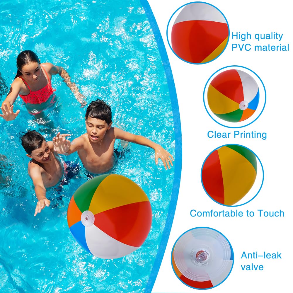 Pack De 2 Pelotas De Playa De 33 Cm, Hinchables Y Suaves, Ideales Para Piscina, Jardín Y Juegos Familiares