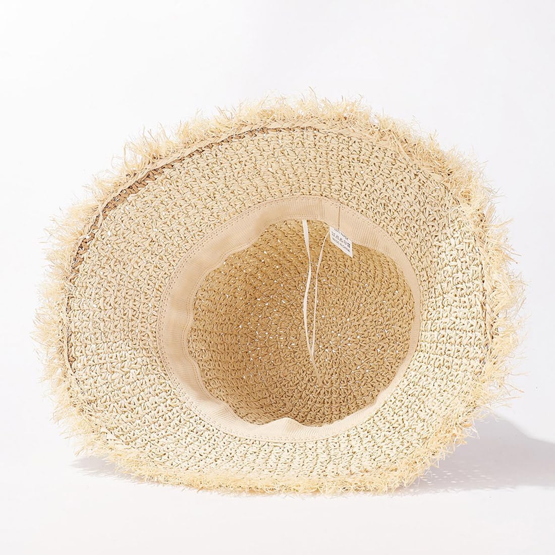 Summer Straw Bucket Hats for Women Floppy Sun Hats Crochet Bucket Hat Beige