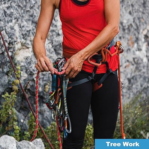 Miniatura 26 de Cuerda de poliéster doble trenzada (1/2 pulgada x 150 pies), cuerda de aparejo de arborista fuerte, 48 hebras para trabajo en árboles, escalada