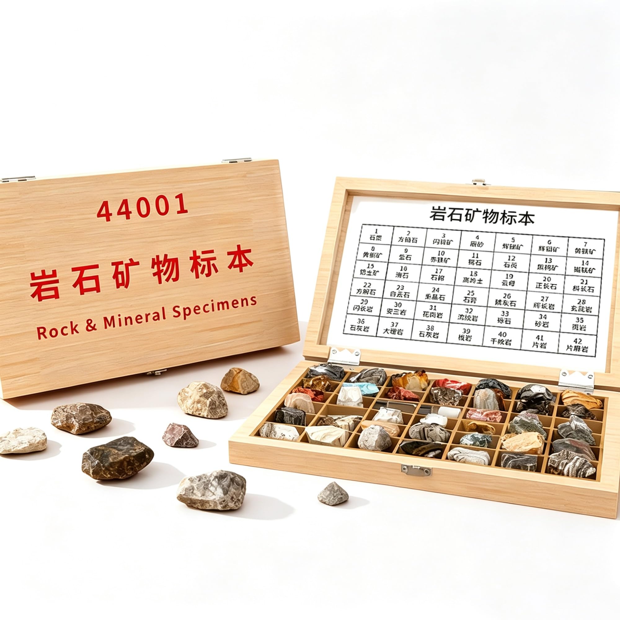 Metamorphic Rocks Display Box, Metamorphic Rocks Kit | Gesteinsproben-Ausstellungsset For Sammlungs- Und Bildungszwecke, For Erlernen Des Studiums Der Geologie(42)