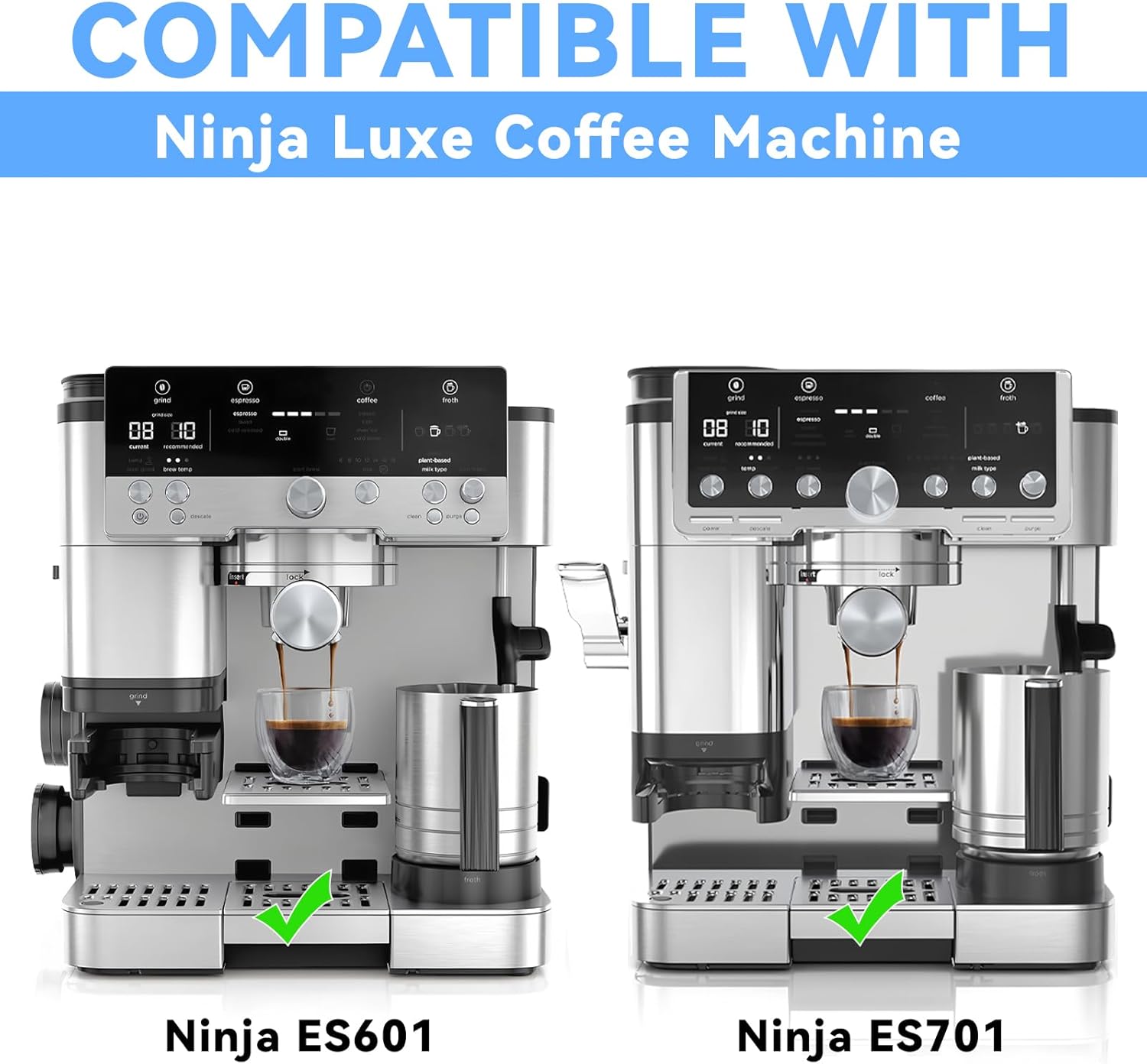 4 Pack Water Filter Replacement Compatible with Ninja Espresso Machine ES601 ES701, Reduces Chlorine & Limescale for Better Taste
