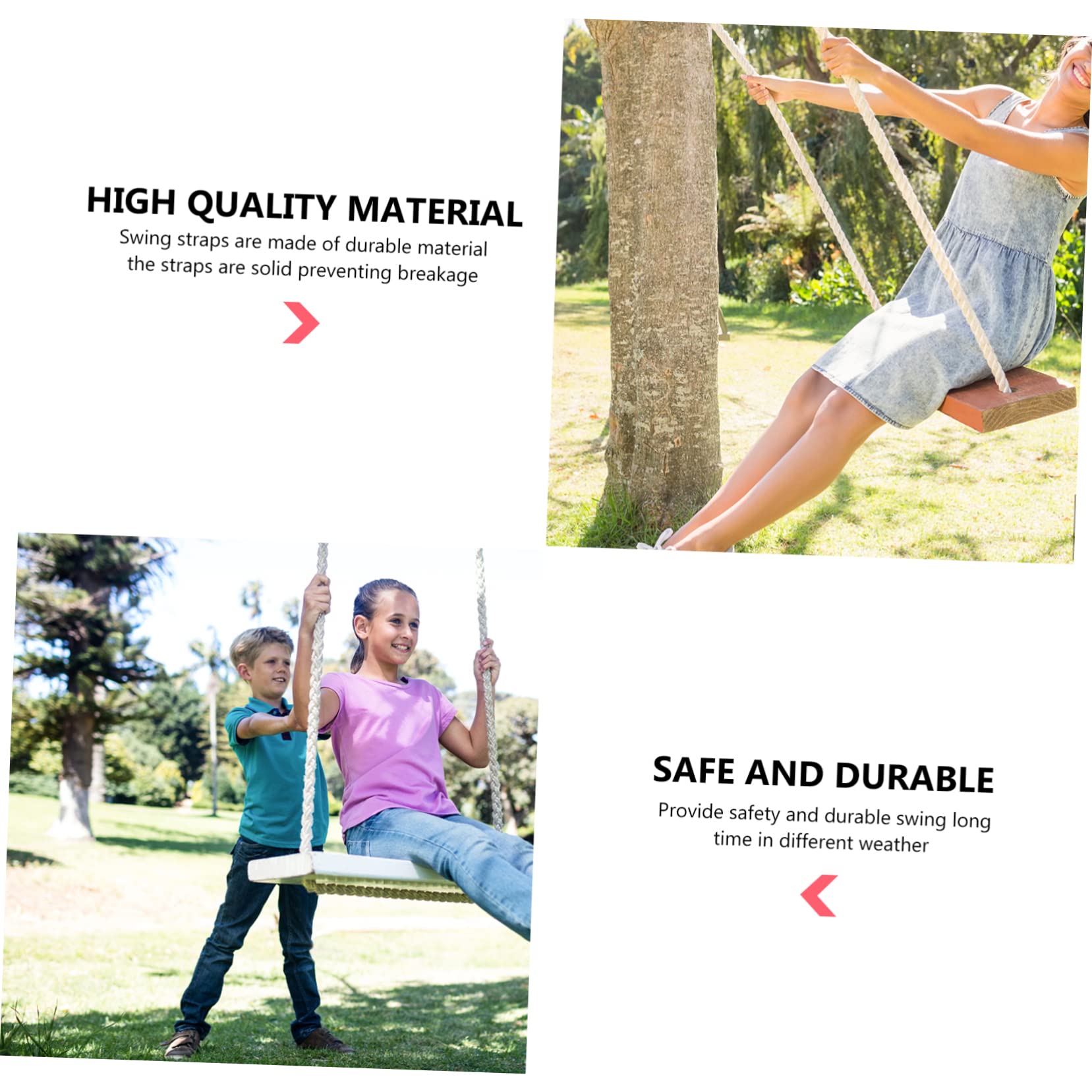 Gogogmee Durable Swing Hanging Straps Kit Adjustable Outdoor Rope Swing Hangers Safe Design for Various Weather Conditions for Tree Swing Accessories Random