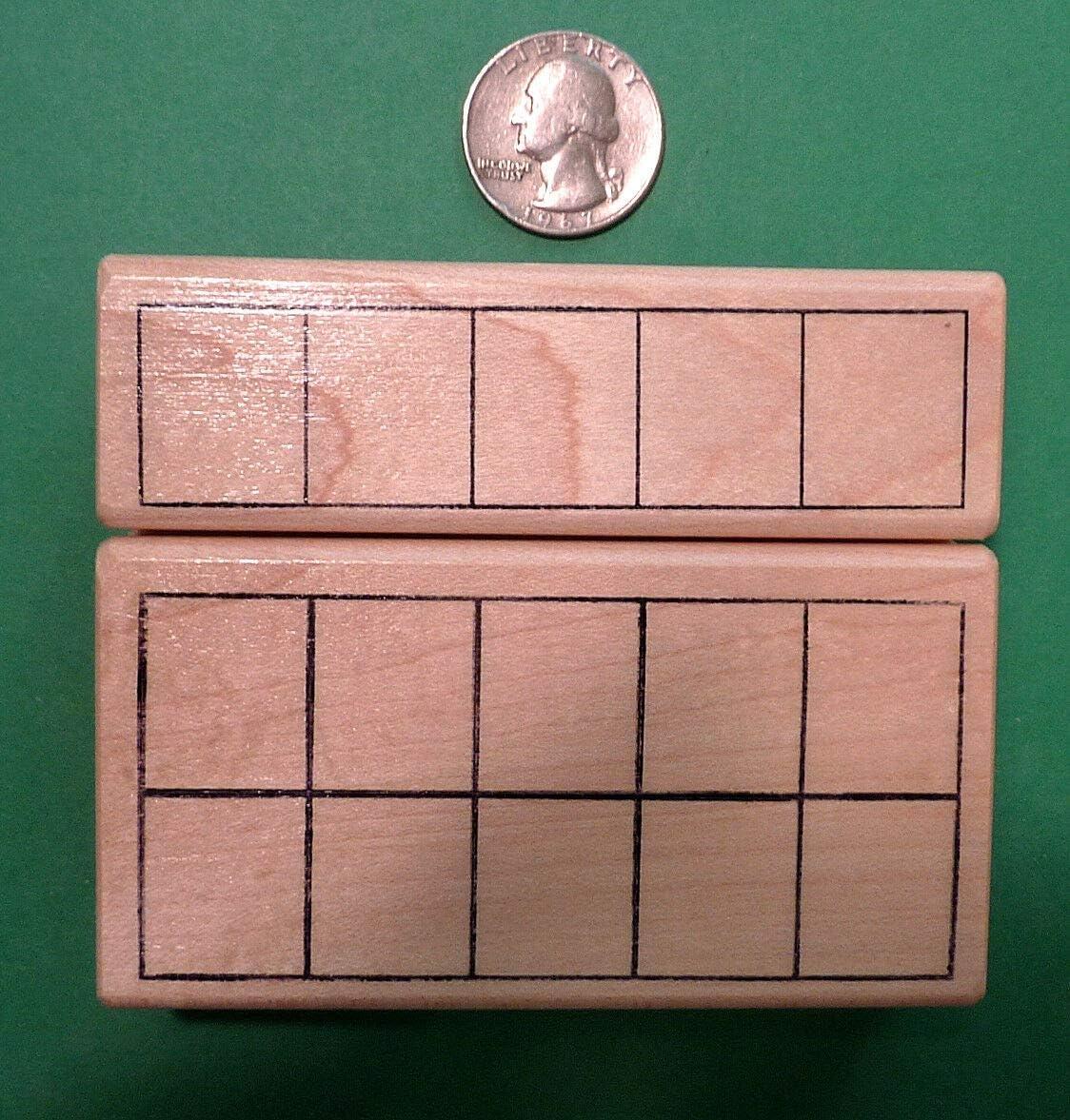 Wooden Mount Rubber Stamp for Card Making 5-Frame and 10-Frame, Math Teacher's Set of Wood Mounted Rubber Stamps