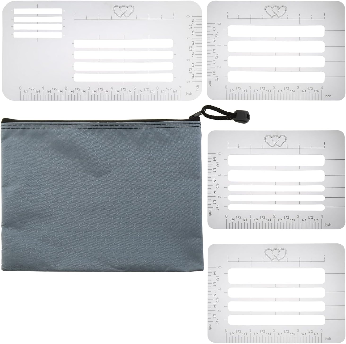 4-in-1 Envelope Address Guide Template, Template Ruler Guide with Straight Line Spacing for Thank You Cards, Mother's Day Valentine's Day Scrapbooking Template Journal Writing