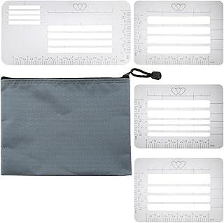 4-in-1 Envelope Address Guide Template, Template Ruler Guide with Straight Line Spacing for Thank You Cards, Mother's Day Valentine's Day Scrapbooking Template Journal Writing