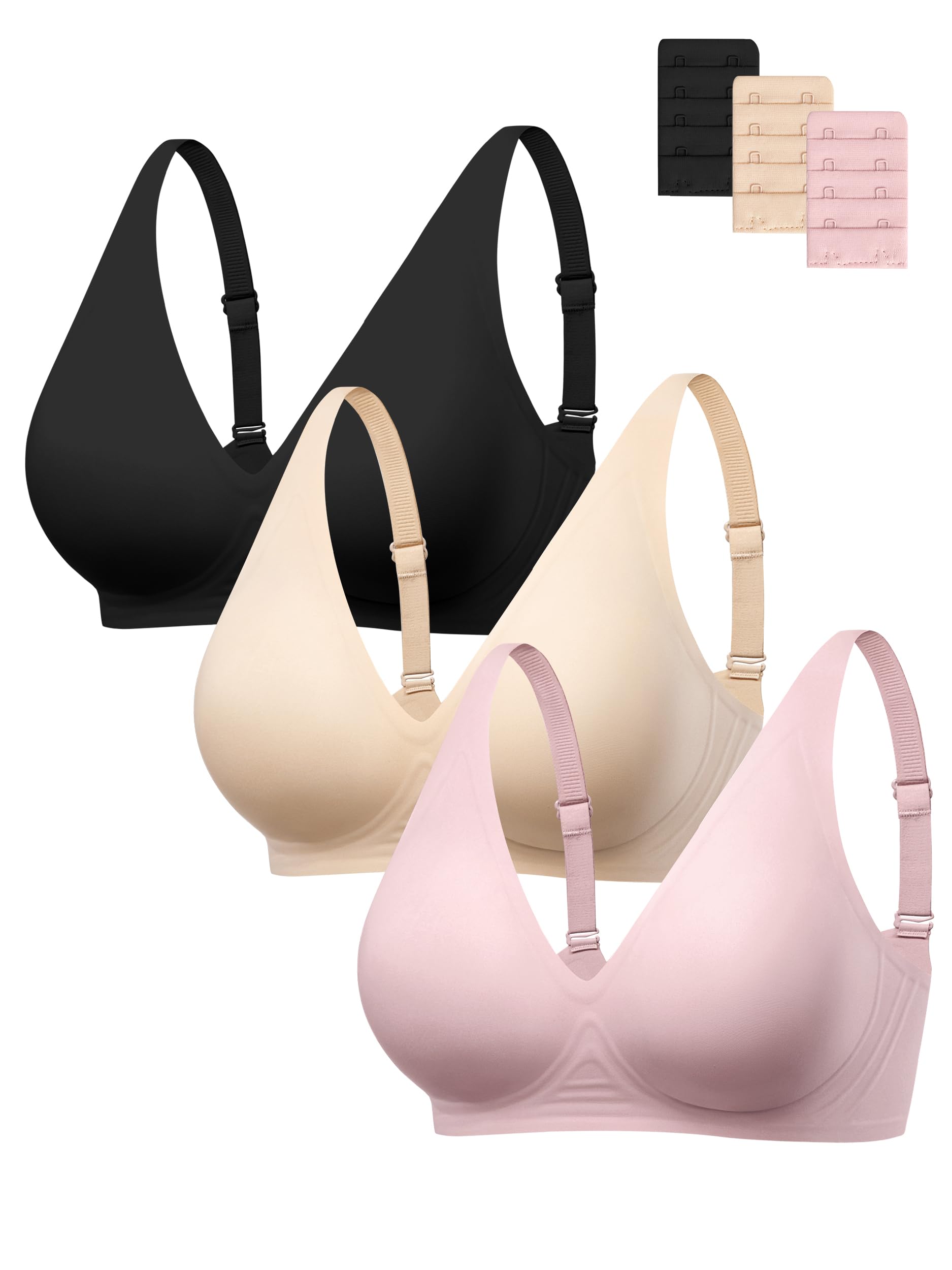 Angelhood Deep V smooth Jelly Bras 3-Pack