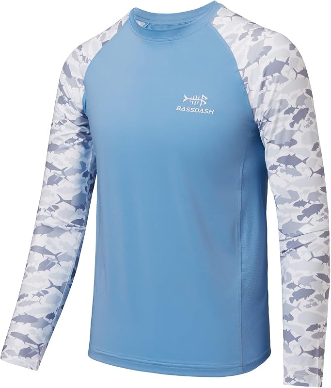 BASSDASH Youth UPF50+ Camo Long Sleeve Fishing Shirt UV Protection Quick Dry Tee