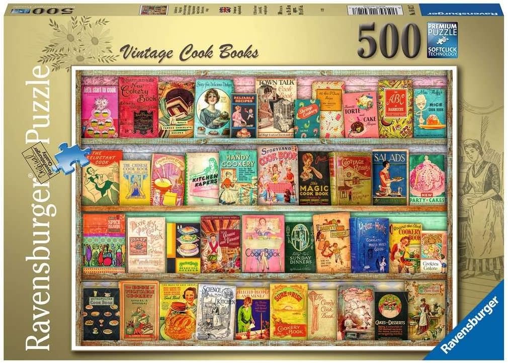 Ravensburger Aimee Stewart Vintage Cook Books 500 Piece Jigsaw Puzzle for Adults and Kids Age 10 and Up