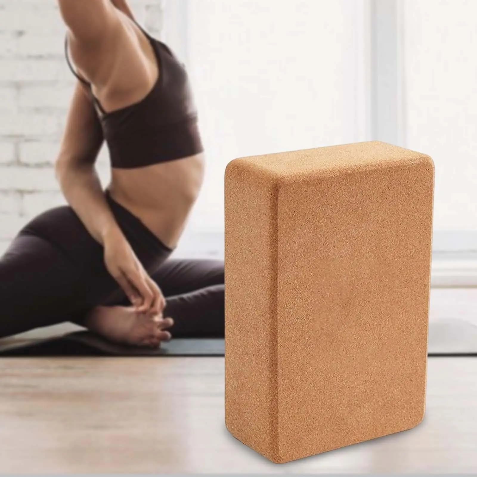Bloque Yoga Cork Yoga Brick Single Block Body Building Supportive Soft Squat Wedge