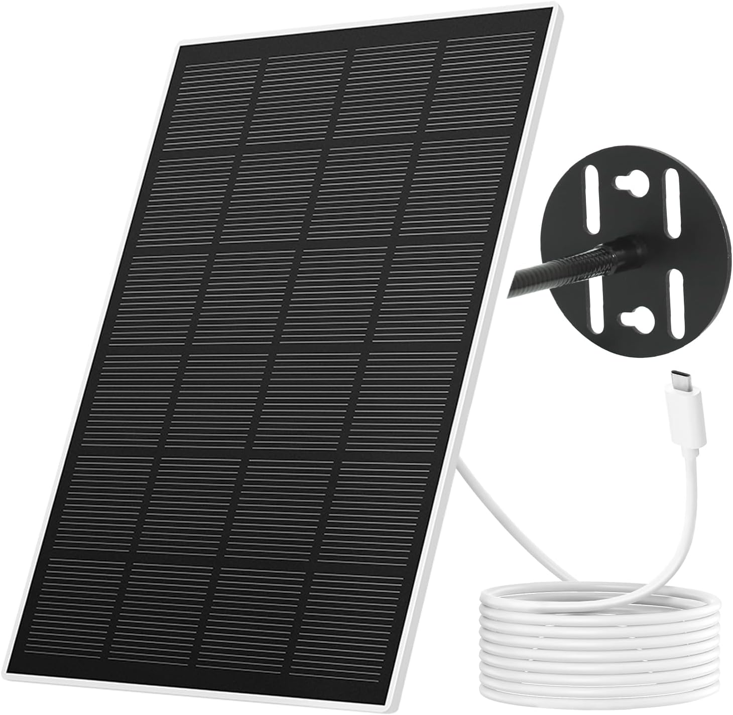 NETVUE Solar Panel for Bird Feeder Camera only, Type-C Charger, IP65 Waterproof for Outdoors, 3W Continuously Power Supply, 360° Swivel Bracket