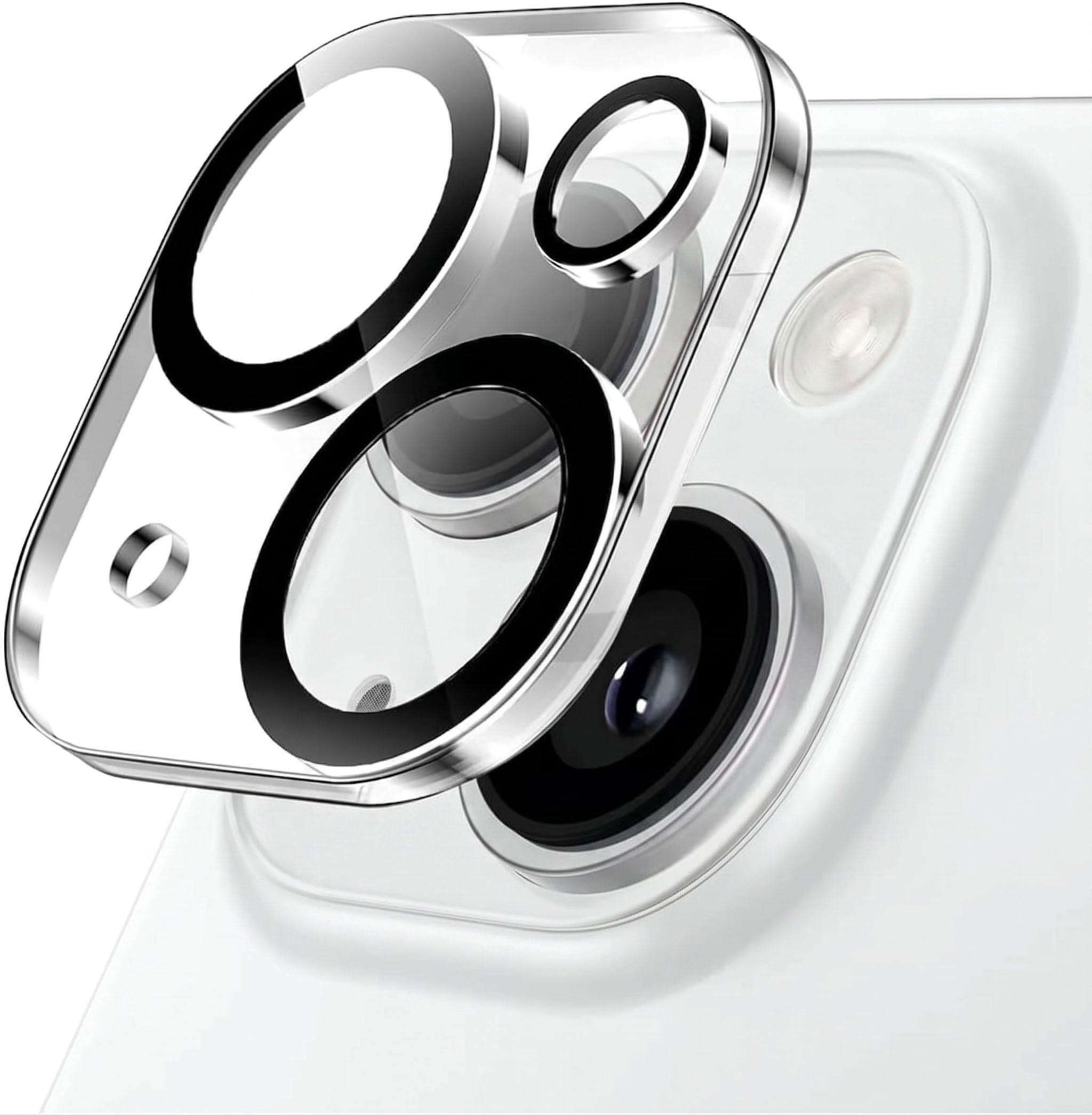 Amazon Brand - Solimo Tempered Glass Camera Lens Protector for iPhone 13 6.1"& iPhone 13 Mini 5.4",Ultra Clear 9H Hardness Glass Camera Lens Protector Compatible with (iPhone 13/13 Mini)