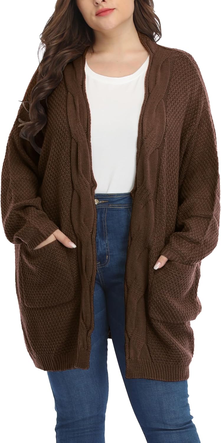 Shiaili Classic Plus Size Sweaters for Women Oversized Long Cardigans