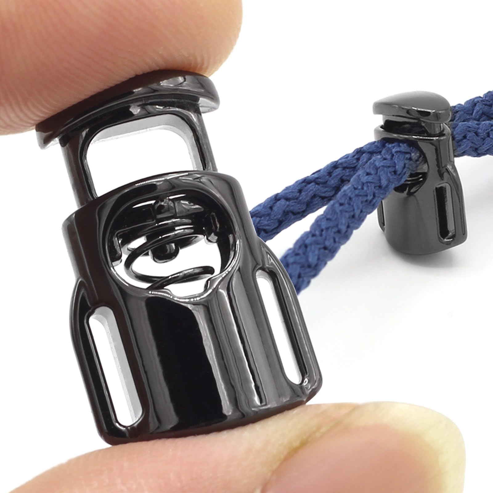 Enosea12 PCS Metal Spring Cord Locks for Drawstrings, Single Hole Drawstring Stopper Fastener for Shoelaces Paracord Backpacks