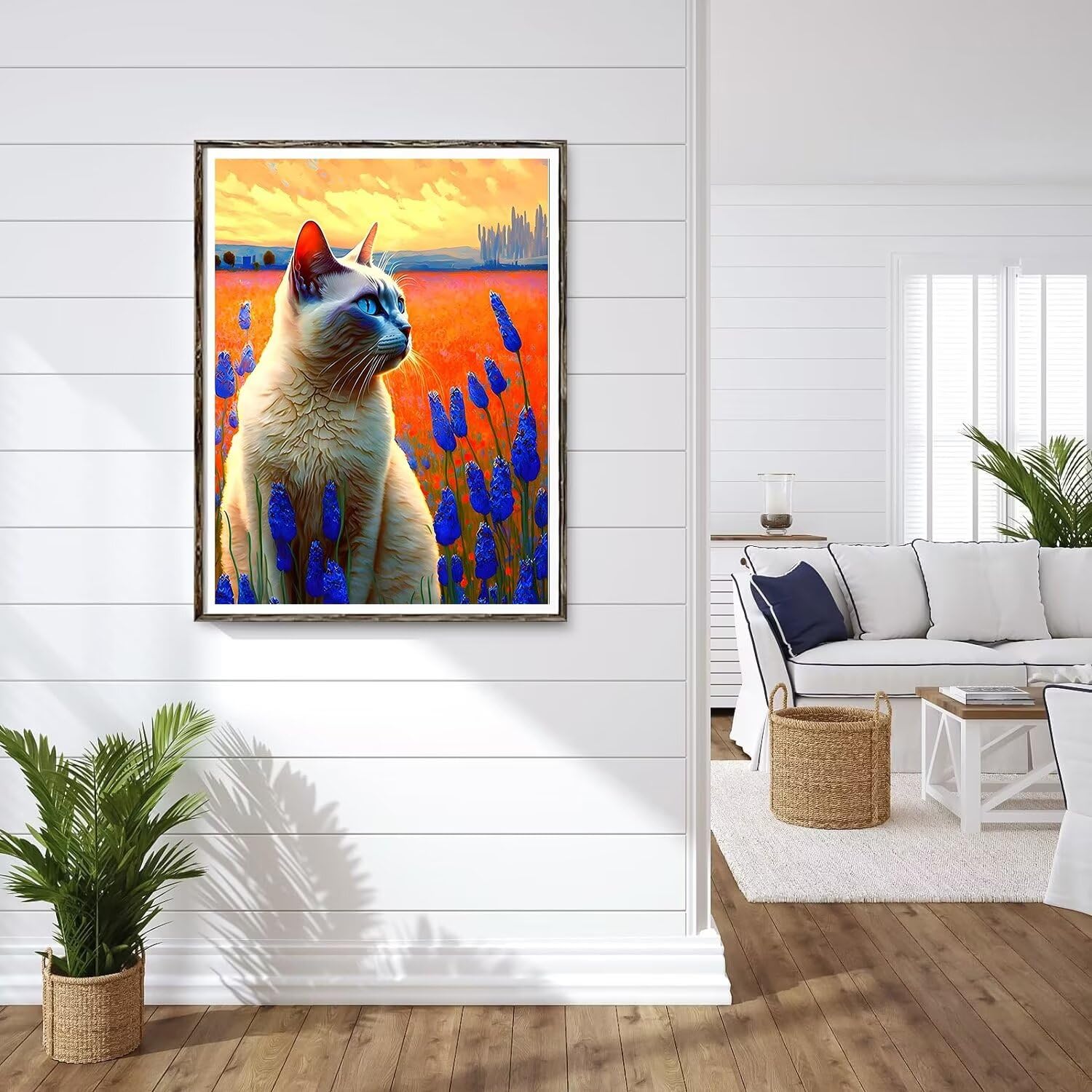 QQYRHN Poppies Flowers Diamond Painting Kits voor volwassenen, beginners, 5D landscape, diamond art, doe-het-zelf, ronde volledige boor, groentekunst met schilderset, ontspannend handwerk voor thuis