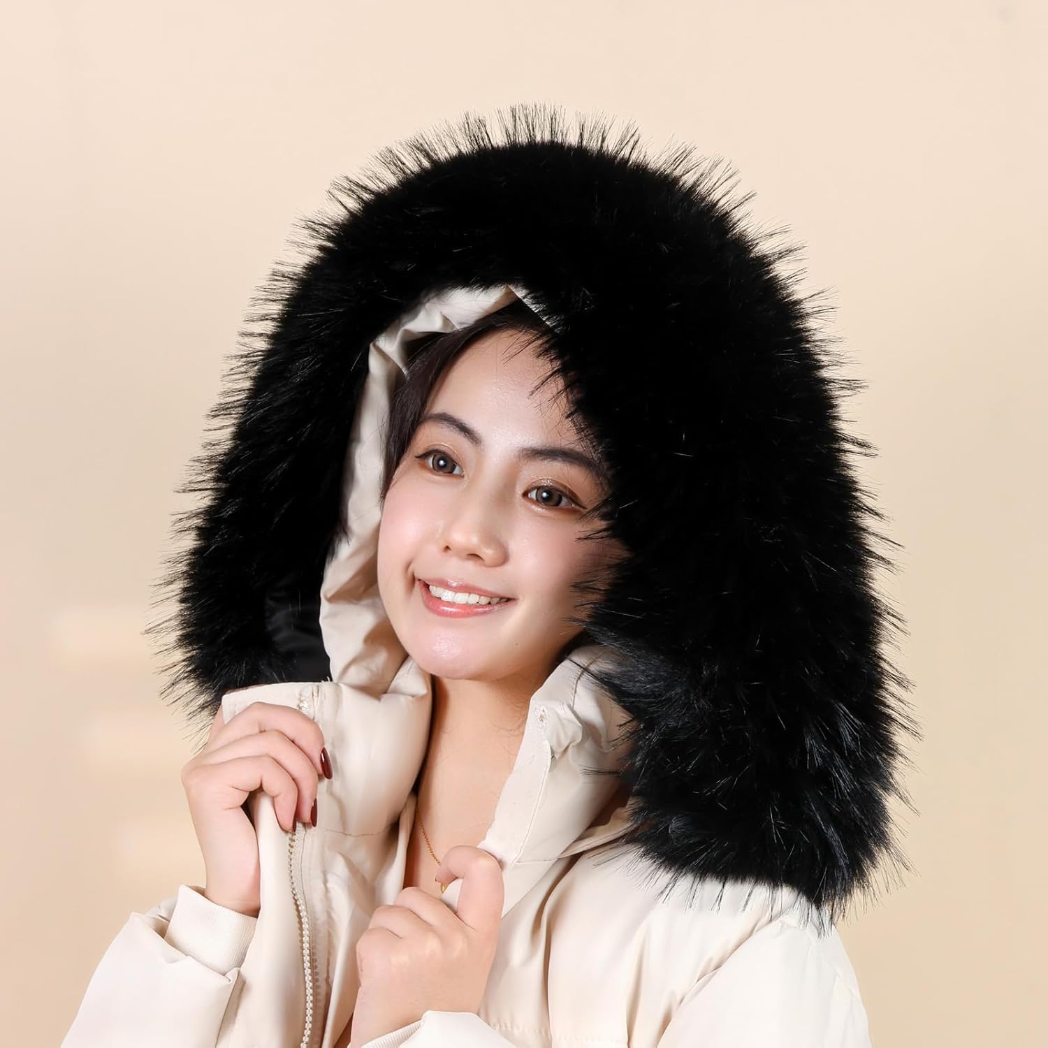Faux Fur Collar Women Trim for Hood Replacement for Winter Coat Parka Jackets Unisex Like Real Fur Soft Fluffy - Image 3