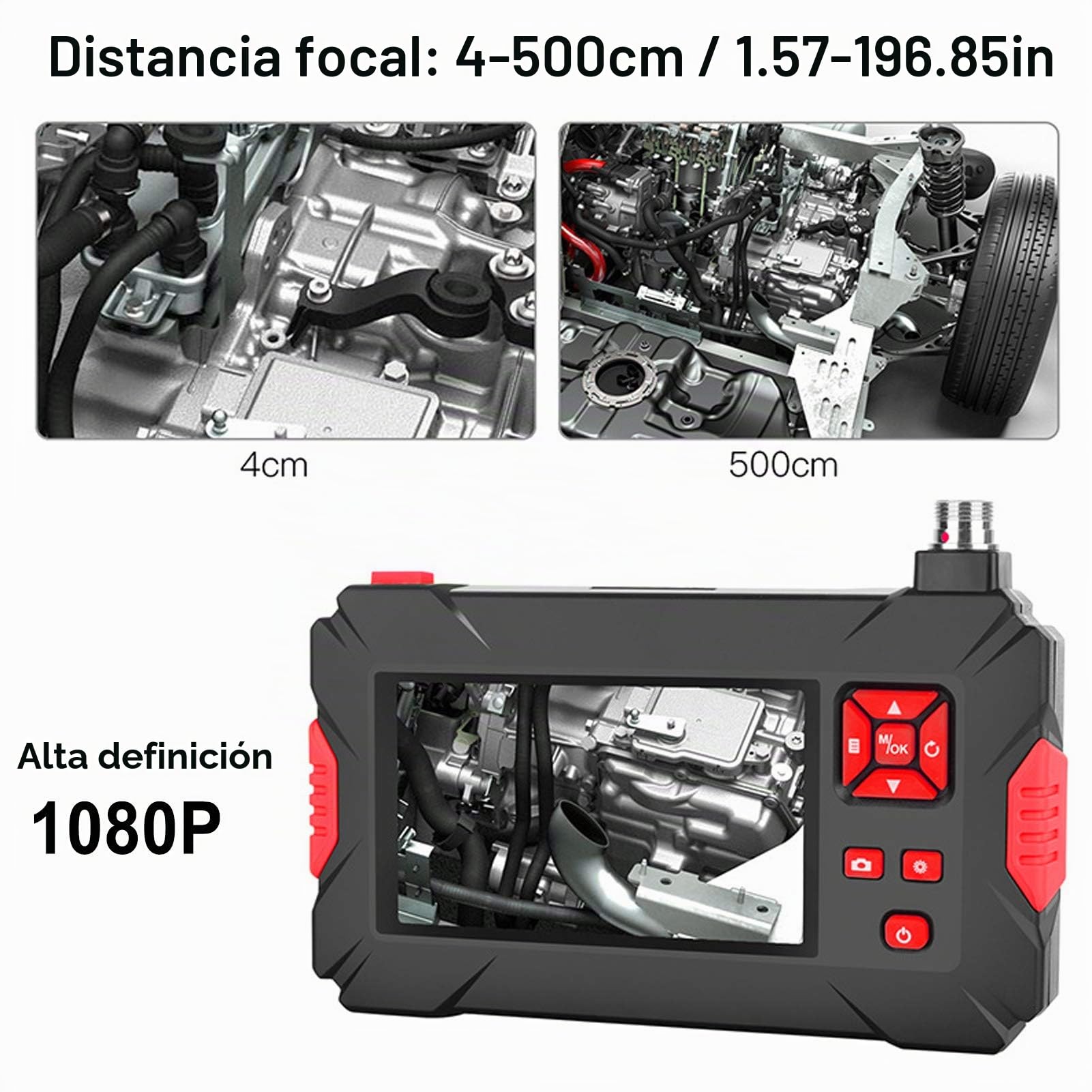 Cámara de endoscopio digital P30 Cámara de boroscopio de doble lente industrial impermeable con pantalla LCD y 9 ​​luces(10M)
