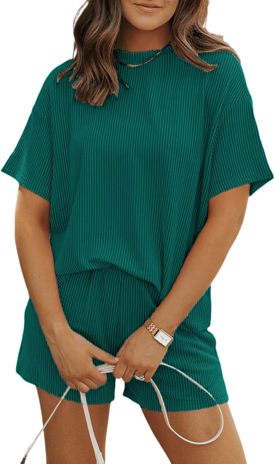 Womens Pajama Sets 2 Piece Pjs Sleepwear Soft Comfy Short Sleeve Tops and Shorts Lounge Set Loungewear Outfit Womens Pajama Sets 2 Piece Pjs Sleepwear Soft Comfy Short Sleeve Tops and Shorts Lounge Set Loungewear Outfit