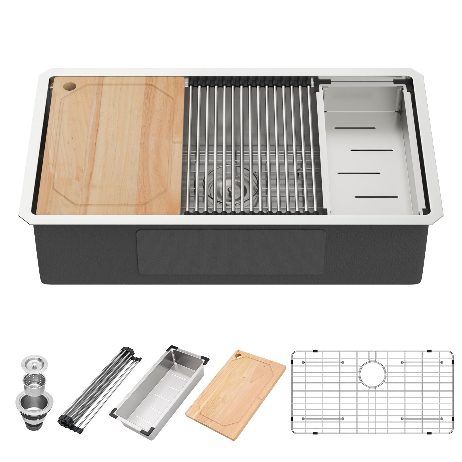 Évier de cuisine encastrable de 83,8 cm pour simplifier la vaisselle des grandes marmites