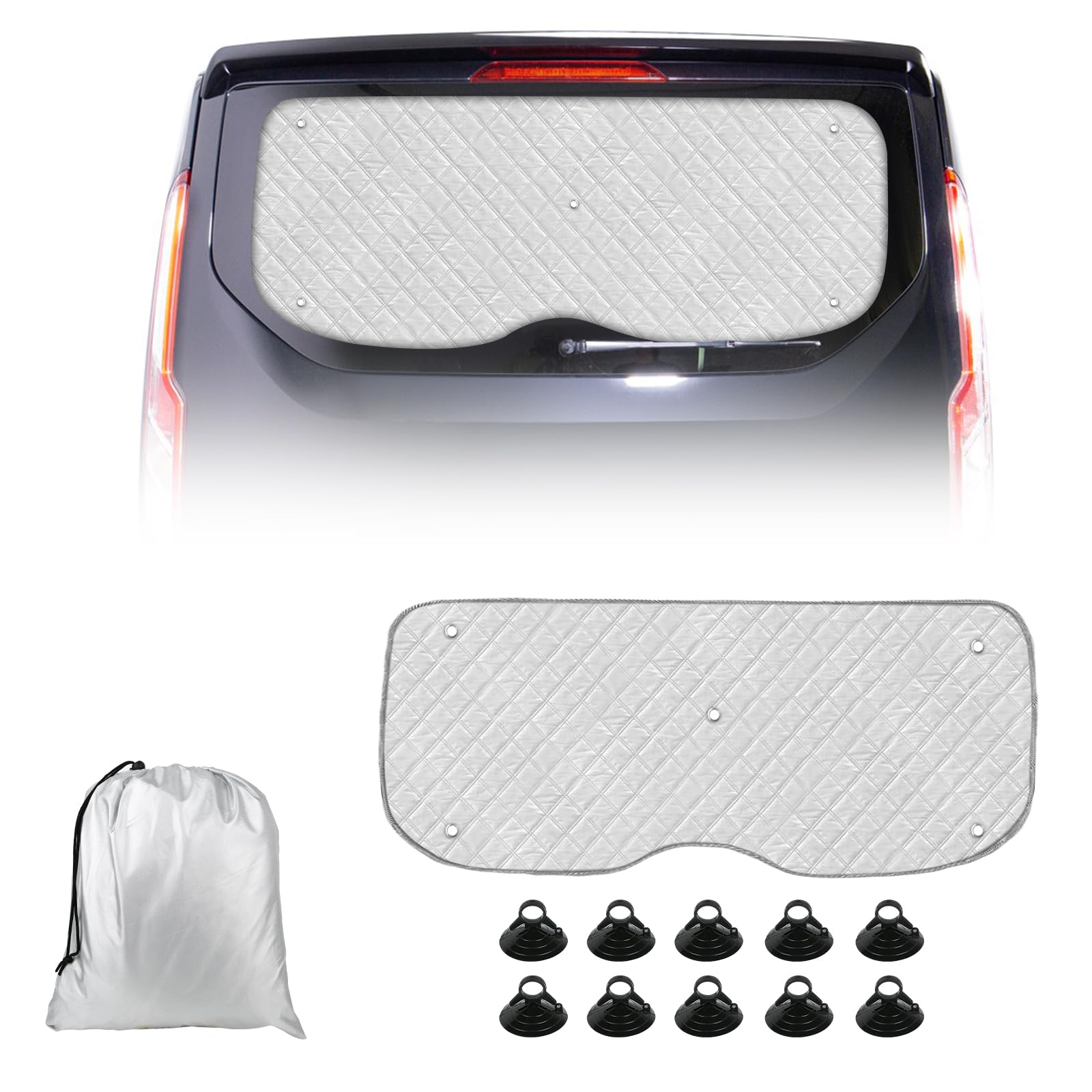 Mata termiczna pasująca do Ford Transit Custom 2012-2025, jednodrzwiowa klapa tylna, ochrona przed słońcem, pasuje do wnętrza samochodu, osłona przeciwsłoneczna na przednią szybę