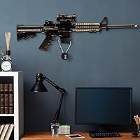 Vista 7 de Soporte de pared para AR-15, soporte de pared y expositor de ABS sólido, expositor de rifles, estante de pared para caja fuerte de armas