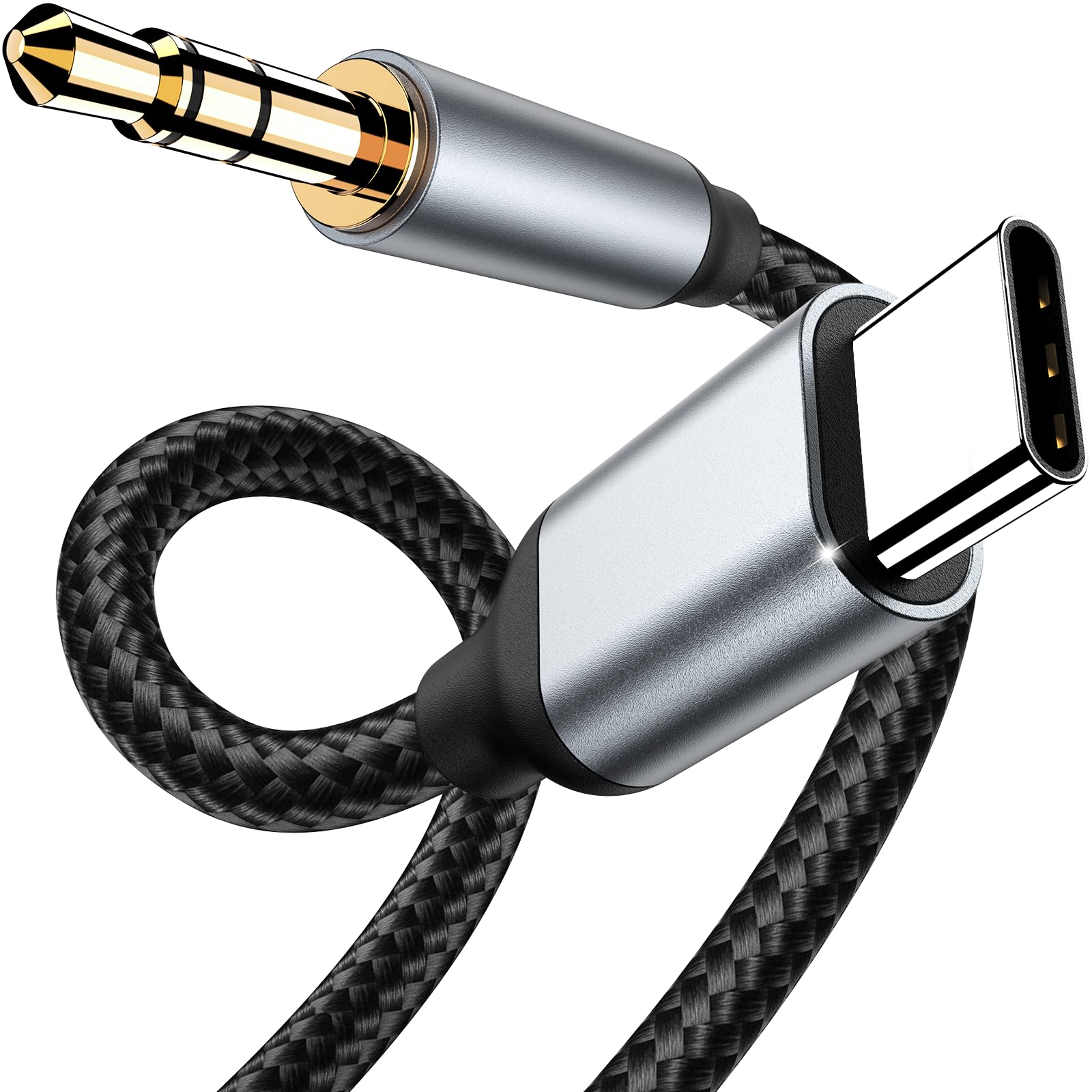 Câble USB C vers 3.5mm Jack 1.2M Adaptateur Stéréo pour iPhone 17 16 15 Samsung Galaxy S23 S22 S21 Note 20 Huawei P40 P30