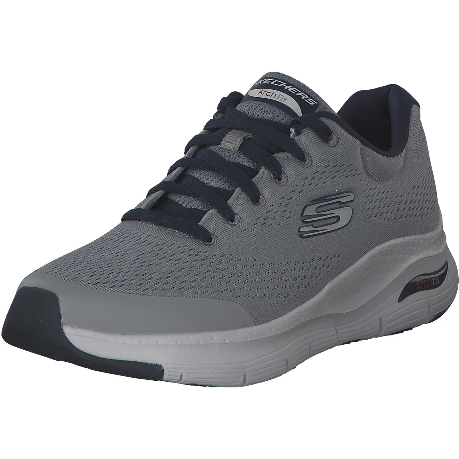 Skechers Men's Arch Fit Sneaker,Gray Textile/Synthetic/Navy Trim,11 UK